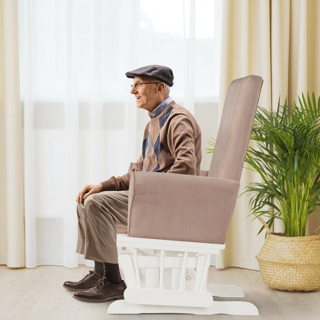 Baby Nursery Relax Rocker Rocking Chair Glider and Ottoman Cushion Set-Pink